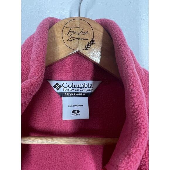 Columbia Womens Pink Fleece Zip Up Jacket Medium M Cozy - Picture 3 of 6